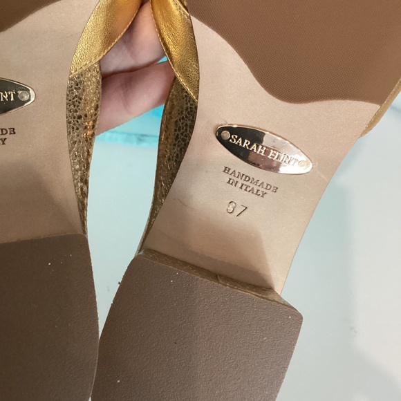 NEW $530 Sarah Flint Perfect Terry Gold Block Heel Cage Slides Sandals Sz 37/ 7 - Picture 15 of 15